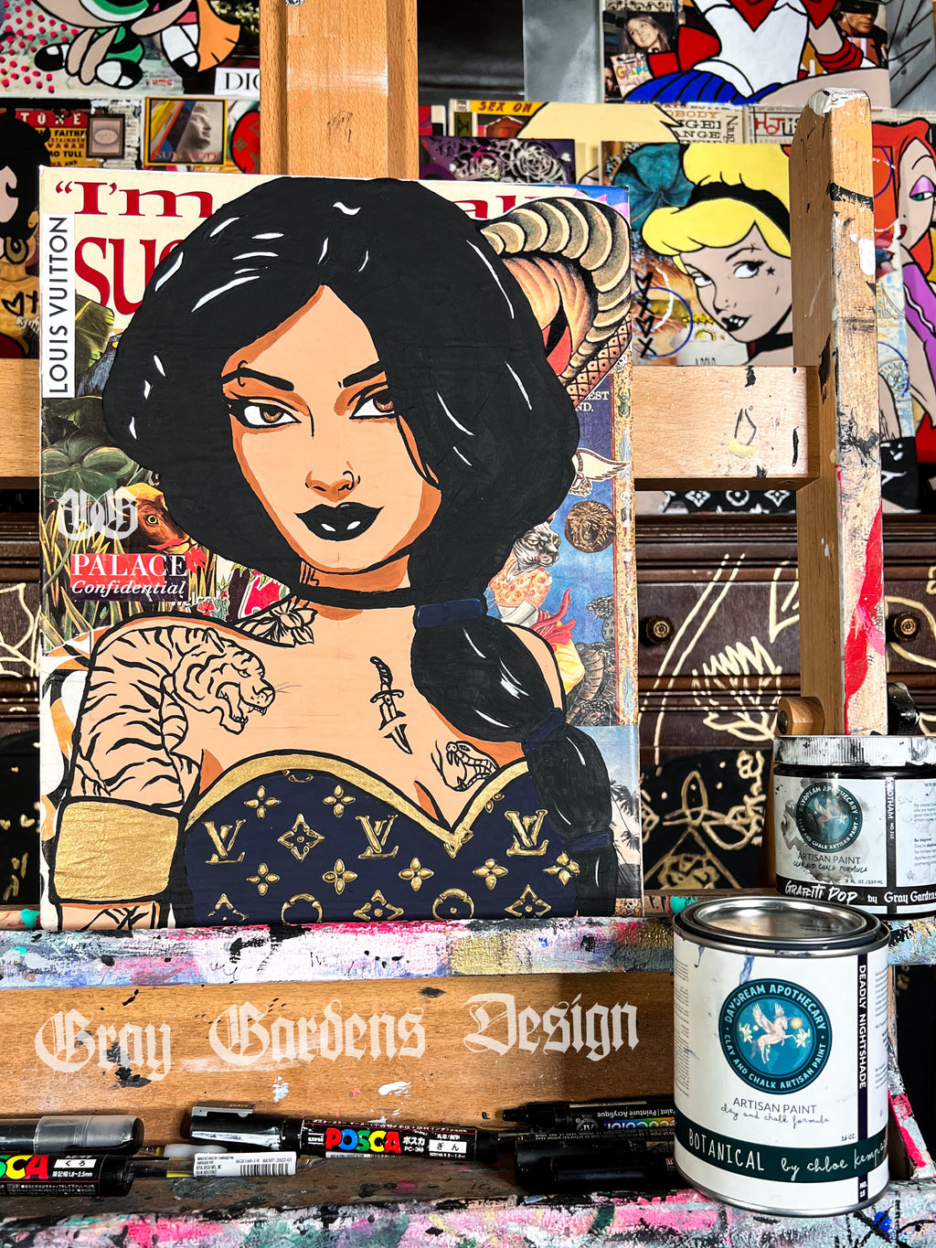 Princess Jasmine Mixed Media Painting on 11 x 14