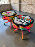 Vintage Pop Art Clover Drum Tables