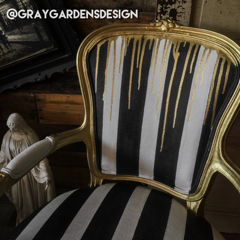 Vintage Hand Painted French Glam Chairs