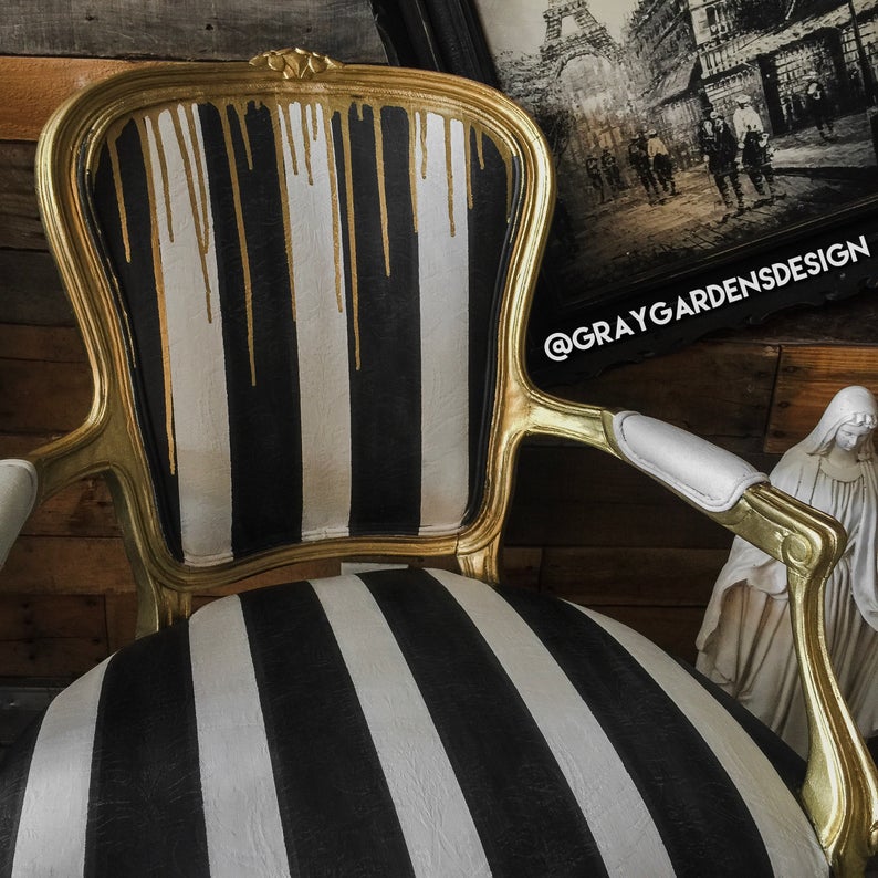 Vintage Hand Painted French Glam Chairs